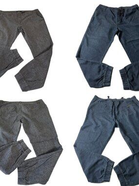 Ezekiel Denim Joggers Lot of 2 Mens 38 Blue Elastic Ankle Baggy Drawstring Pants